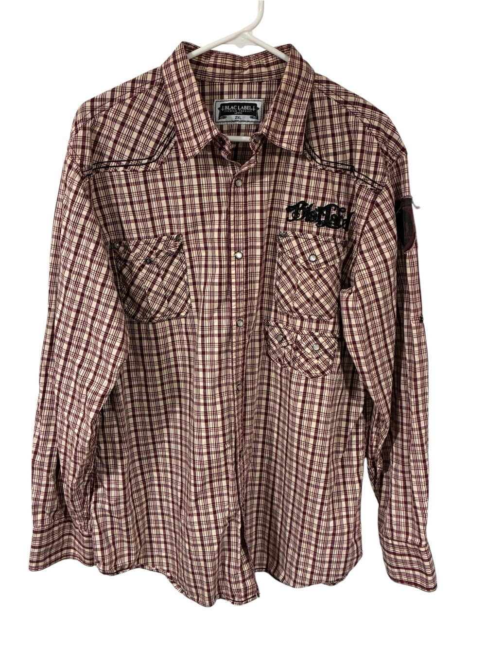 Blac Label Western Shirt Men's Size 2X Pearl Snap Plaid